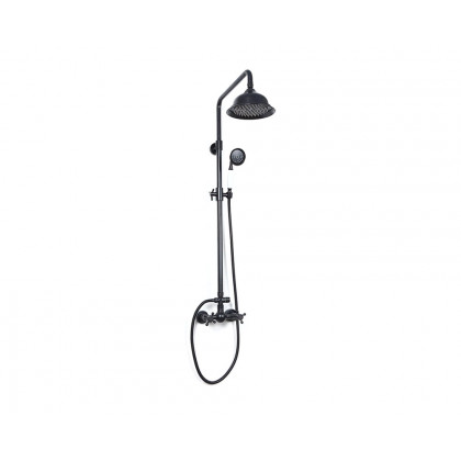 HMR - Chester Rainfall Showerhead with Handheld Shower and Exposed Shower System in Antique Black