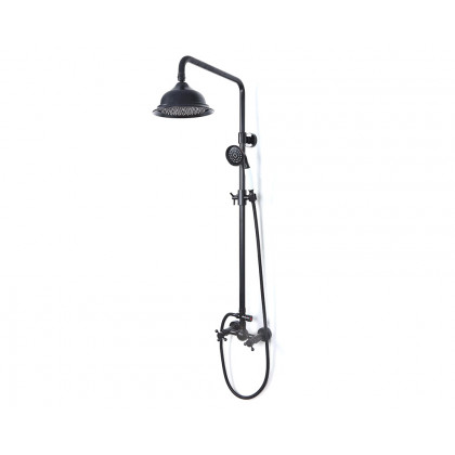 HMR - Chester Rainfall Showerhead with Handheld Shower and Exposed Shower System in Antique Black