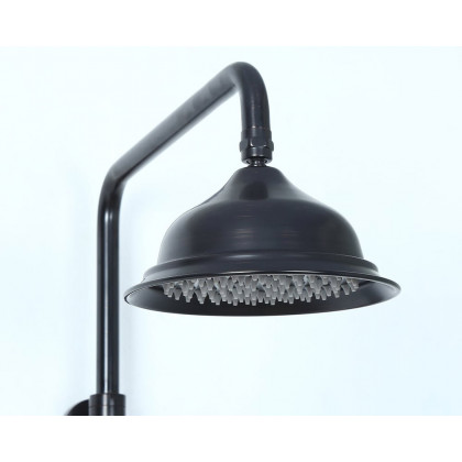 HMR - Chester Rainfall Showerhead with Handheld Shower and Exposed Shower System in Antique Black