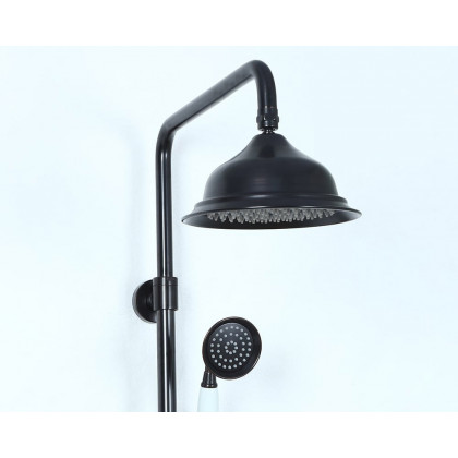 HMR - Chester Rainfall Showerhead with Handheld Shower and Exposed Shower System in Antique Black