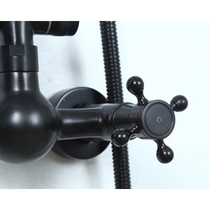 HMR - Chester Rainfall Showerhead with Handheld Shower and Exposed Shower System in Antique Black