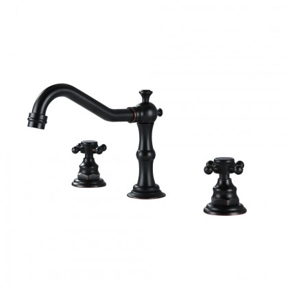 HMR Chester Traditional Double Handle Bathroom Widespread Sink Faucet - Antique Black