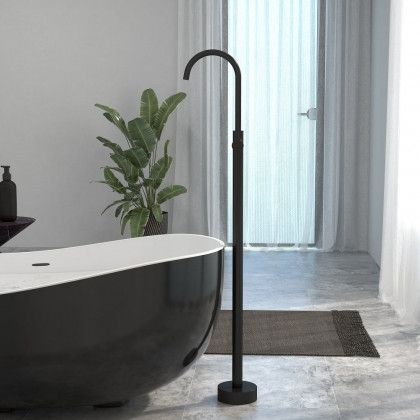HMR - Brewst Freestanding Tub Filler Faucet in Matte Black, Brass