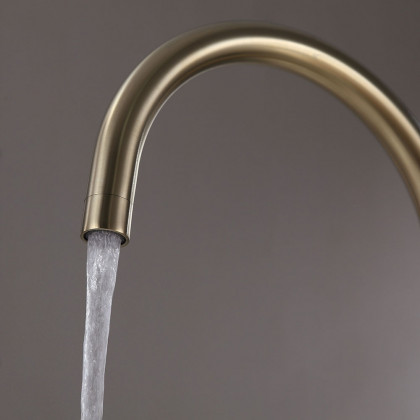 HMR - Brewst Floor Mounted Spout Faucet in Brass