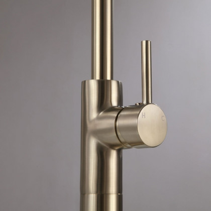 HMR - Brewst Floor Mounted Spout Faucet in Brass