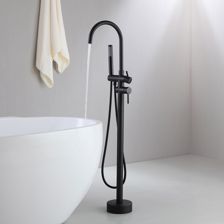HMR - Brewst Gooseneck Freestanding Filler Faucet in Matte Black