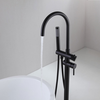 HMR - Brewst Gooseneck Freestanding Filler Faucet in Matte Black