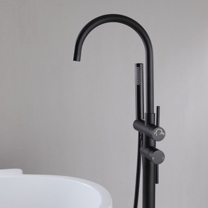 HMR - Brewst Gooseneck Freestanding Filler Faucet in Matte Black
