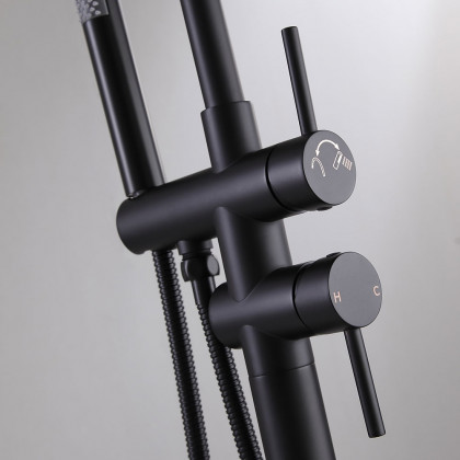 HMR - Brewst Gooseneck Freestanding Filler Faucet in Matte Black