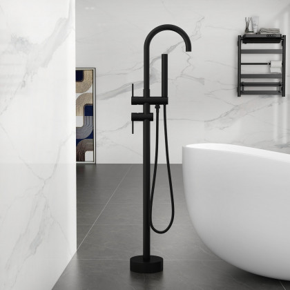 HMR - Brewst Gooseneck Freestanding Filler Faucet in Matte Black