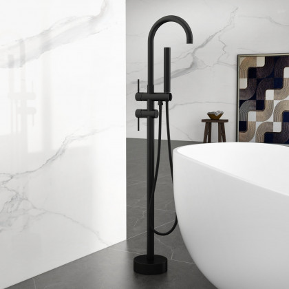 HMR - Brewst Gooseneck Freestanding Filler Faucet in Matte Black