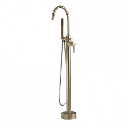 HMR - Brewst Freestanding Tub Filler Faucet in Brass, Brushed Gold