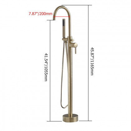 HMR - Brewst Freestanding Tub Filler Faucet in Brass, Brushed Gold
