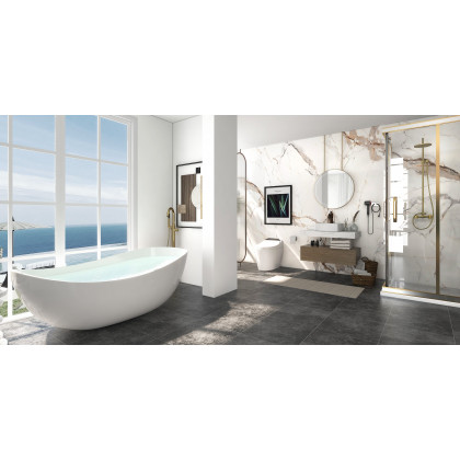 HMR - Brewst Freestanding Tub Filler Faucet in Brass, Brushed Gold