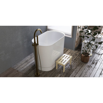 HMR - Brewst Freestanding Tub Filler Faucet in Brass, Brushed Gold