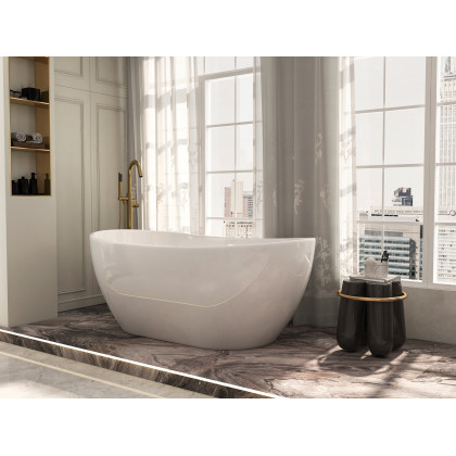 HMR - Brewst Freestanding Tub Filler Faucet in Brass, Brushed Gold