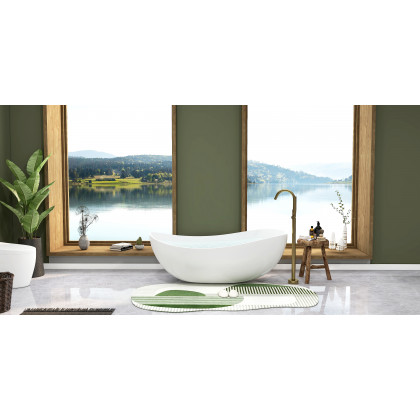 HMR - Brewst Freestanding Tub Filler Faucet in Brass, Brushed Gold