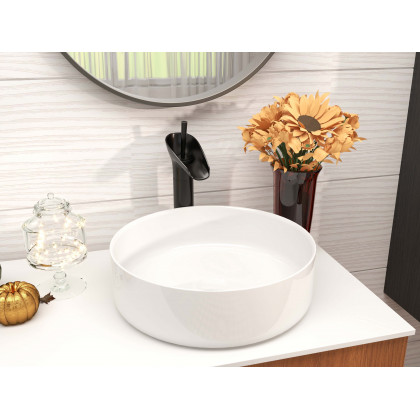 HMR Ashfie Classic Single Tall Waterfall Basin Mixer Tap - Antique Black