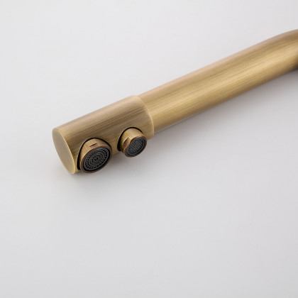 HMR - Stev Single Hole Dual Handle Kitchen Faucet with Water Filtering in Antique Brass