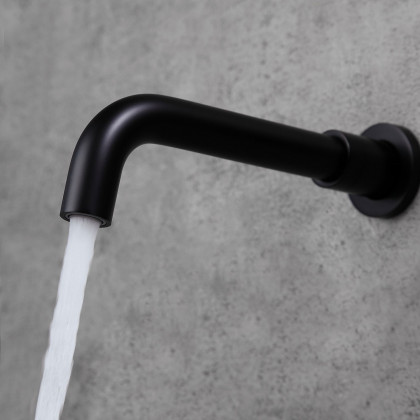 HMR - Stev Wall-Mount Sink Faucet with Single Handle in Black, Brass