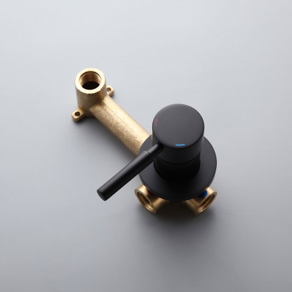 HMR - Stev Wall-Mount Sink Faucet with Single Handle in Black, Brass
