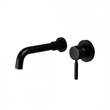 HMR - Stev Wall-Mount Sink Faucet with Single Handle in Black, Brass