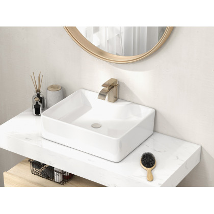 HMR - Milly Waterfall Single Hole Faucet Sink in Nickel