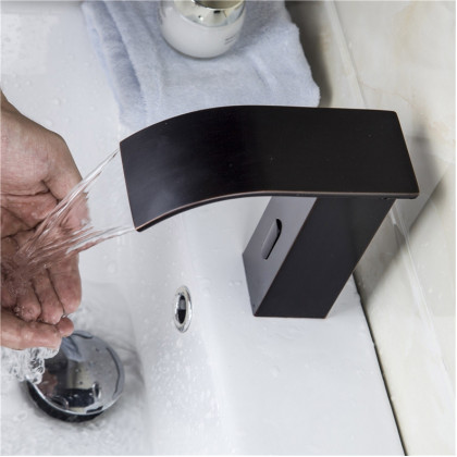HMR - Automatic Sensor Hot and Cold Bathroom Sink Faucet in Antique Black