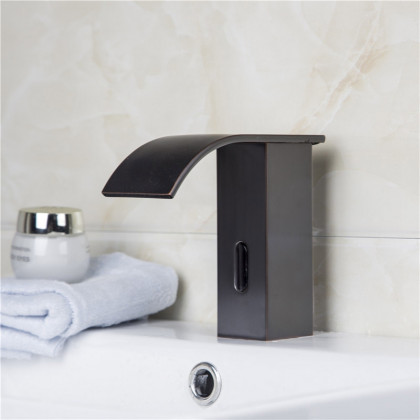 HMR - Automatic Sensor Hot and Cold Bathroom Sink Faucet in Antique Black