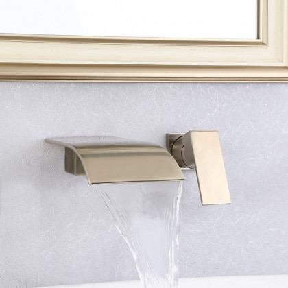 HMR - Milly Wall Mounted Spout Sink Faucet in Brushed Nickel