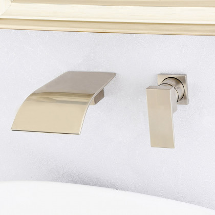 HMR - Milly Wall Mounted Spout Sink Faucet in Brushed Nickel