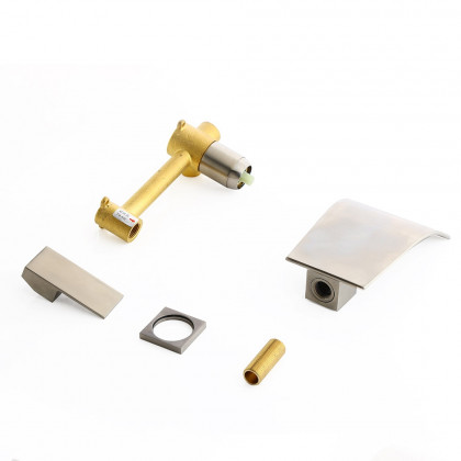 HMR - Milly Wall Mounted Spout Sink Faucet in Brushed Nickel