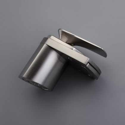 HMR - Modern 1-Hole Waterfall Bathroom Sink Faucet in Brushed Nickel and Solid Brass
