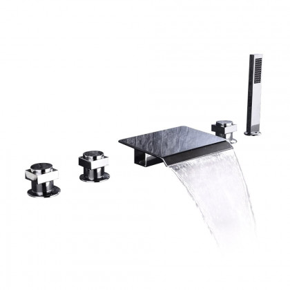 HMR - Moda Waterfall Deck-Mount Faucet with Handshower in Chrome