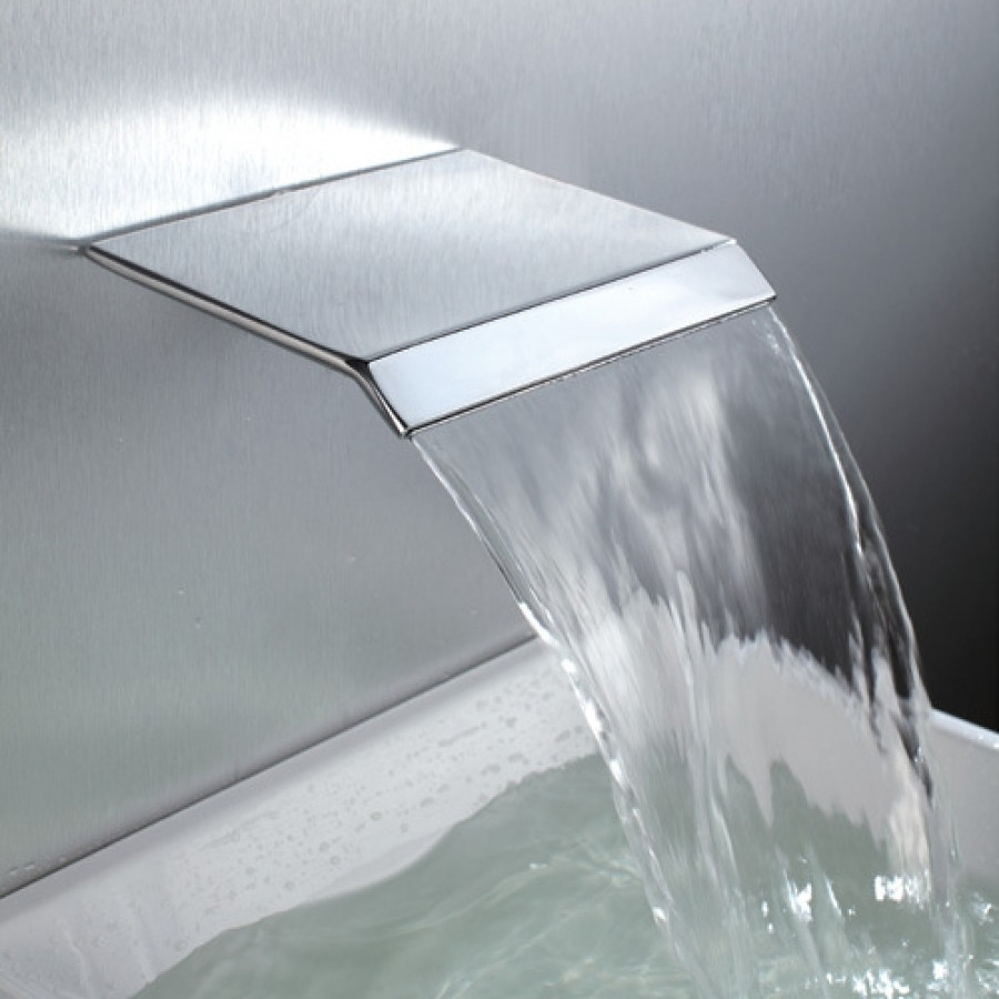 HMR - Moda Wall Mount Waterfall Spout Stainless Steel in Chrome