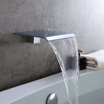 HMR - Moda Wall Mount Waterfall Spout Stainless Steel in Chrome