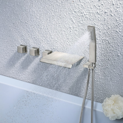 HMR - Moda Wall Mounted Tub Filler Faucet in Brushed Nickel