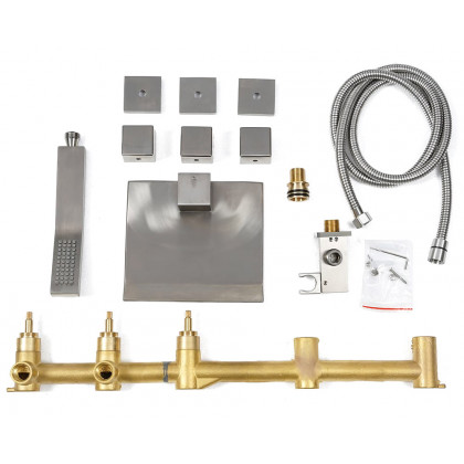 HMR - Moda Wall Mounted Tub Filler Faucet in Brushed Nickel