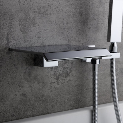 HMR - Moda Wall-Mounted Waterfall Faucet in Polished Chrome, Solid Brass
