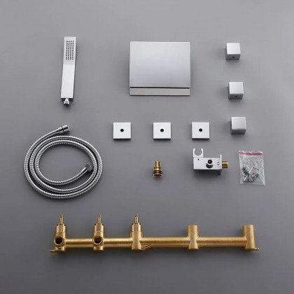 HMR - Moda Wall-Mounted Waterfall Faucet in Polished Chrome, Solid Brass