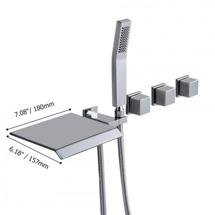 HMR - Moda Wall-Mounted Waterfall Faucet in Polished Chrome, Solid Brass