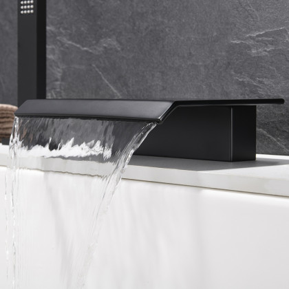 HMR - Moda Waterfall Filler Faucet with Handshower in Matte Black, Brass