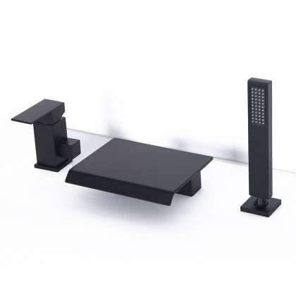 HMR - Moda Waterfall Filler Faucet with Handshower in Matte Black, Brass