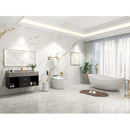 HMR - Solid Brass Bathroom Sink Faucet with one Hole Swan Classic Style in Gold
