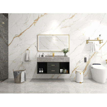 HMR - Solid Brass Bathroom Sink Faucet with one Hole Swan Classic Style in Gold