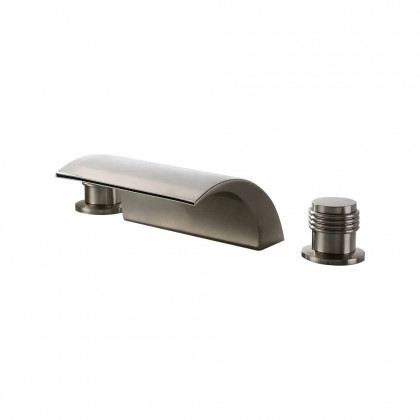 HMR - Victoria Waterfall LED Double Handle Faucet in Brushed Nickel