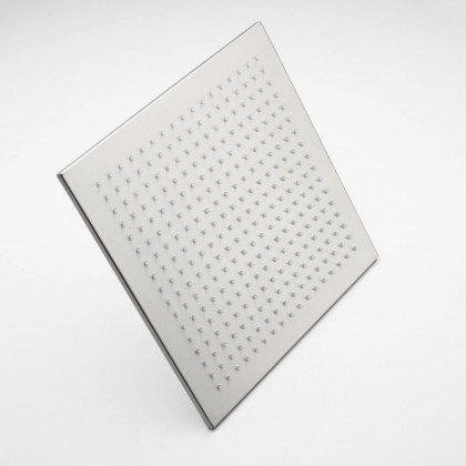 HMR Modern 12" Square Ceiling Mount Rain Shower Head without LED - Brushed Nickel, Stainless Steel