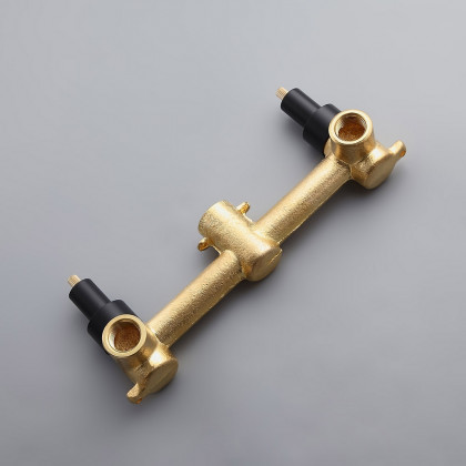 HMR - Melro Wall Mounted Cross Handles Sink Faucet in Matte Black, Brass