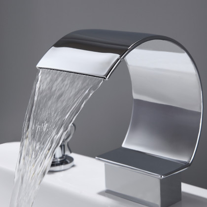 HMR - 2 Crystal Handle Bathroom Sink Faucet in Chrome