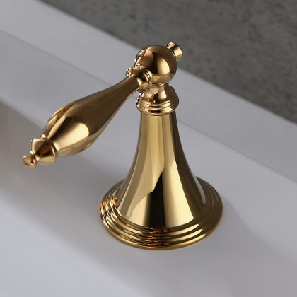 HMR - Lever Handle Bathroom Sink Faucet in Glistening Gold